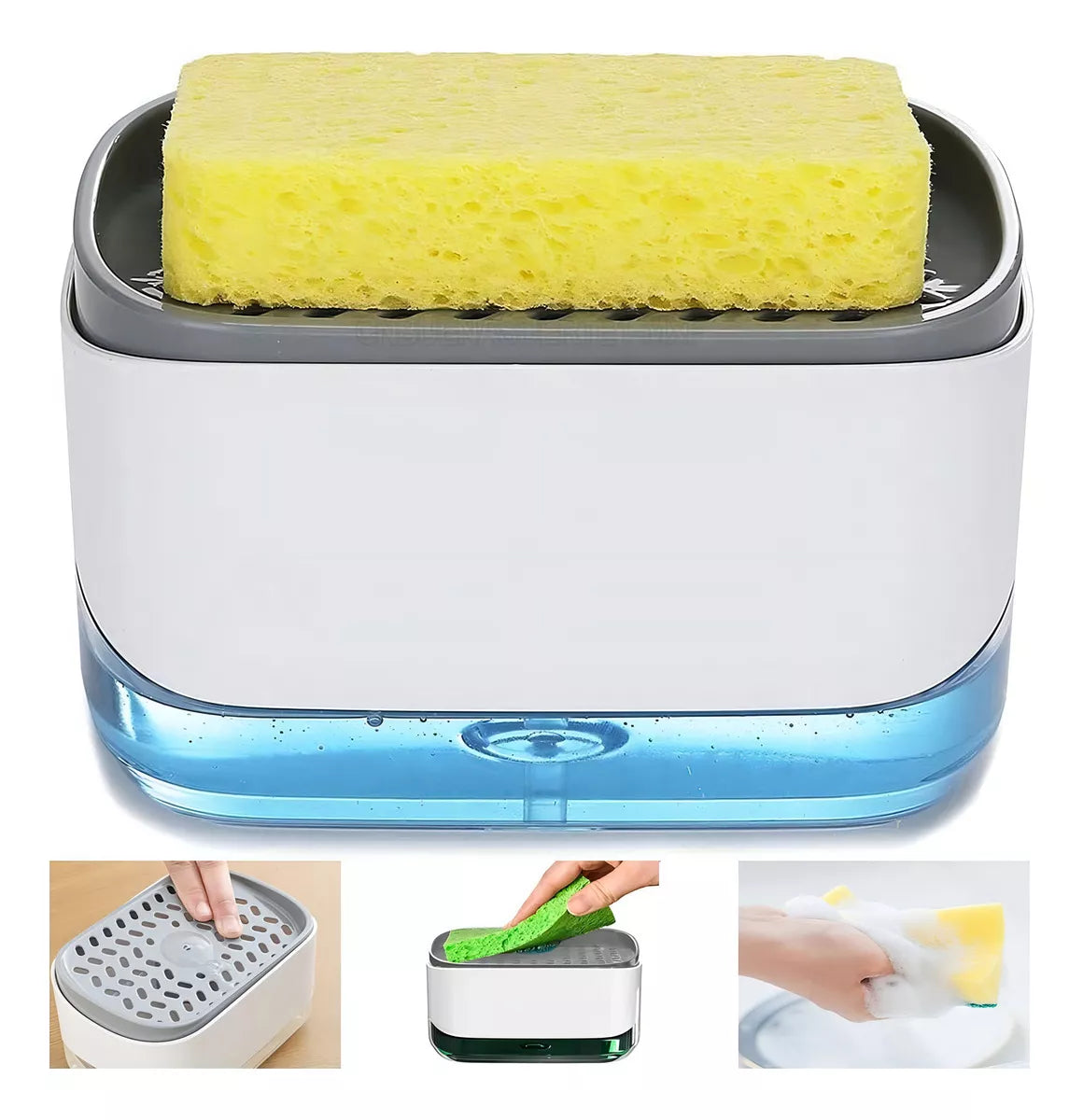 PORTA ESPONJA CON DISPENSER DE JABON
