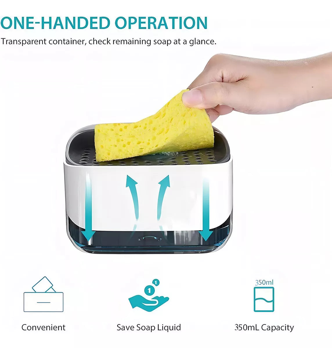 PORTA ESPONJA CON DISPENSER DE JABON