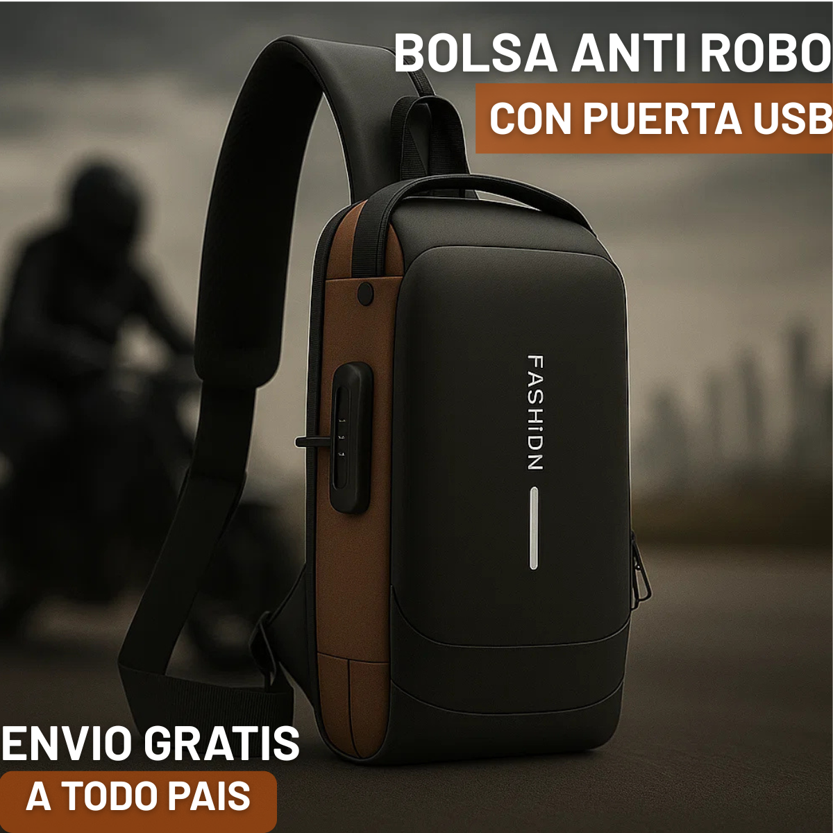 MOCHILA ANTIRROBO CON PUERTO USB