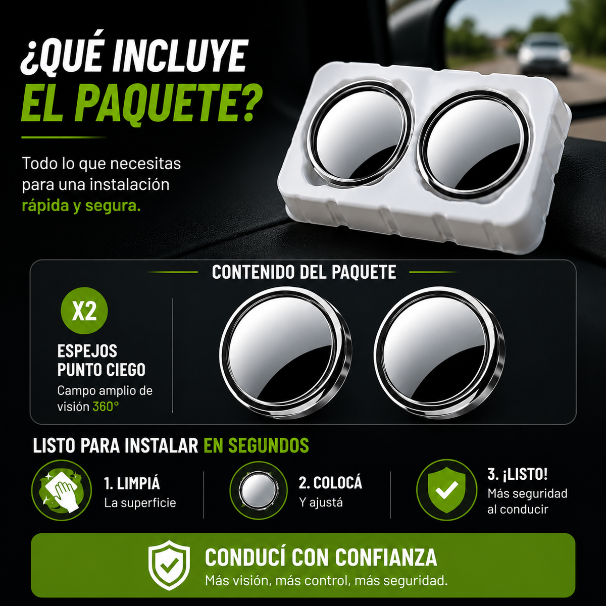 ¡NO MANIOBRES A CIEGAS!  Más visión para estacionar con confianza.