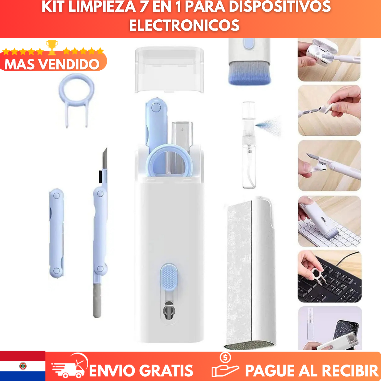 Kit Limpieza Electrónica 7 en 1 – Dispositivos Siempre Impecables