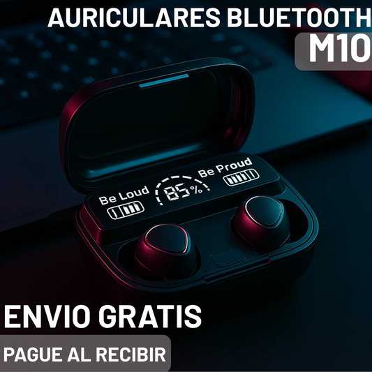 AURICULAR DIGITAL BLUETOOTH TWS M10 – ¡RESISTENTE Al AGUA